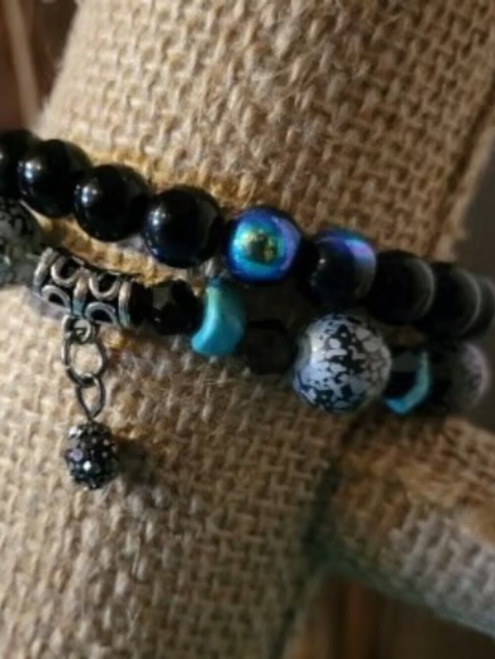 Midnight Blue & Turquoise Beaded Bracelet